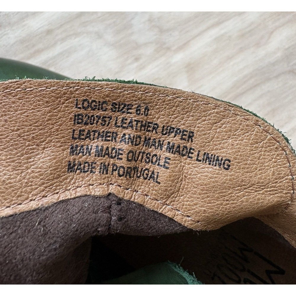 Miz Mooz Logic Rouched Green Leather Ankle Boots Zipper Size 6 Moto Urban Casual - Picture 4 of 9